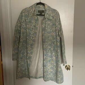 Eddie Bauer Blue Floral Trench